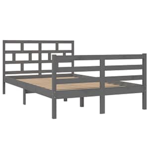 vidaXL Sengeramme grå heltre furu 120x200 cm
