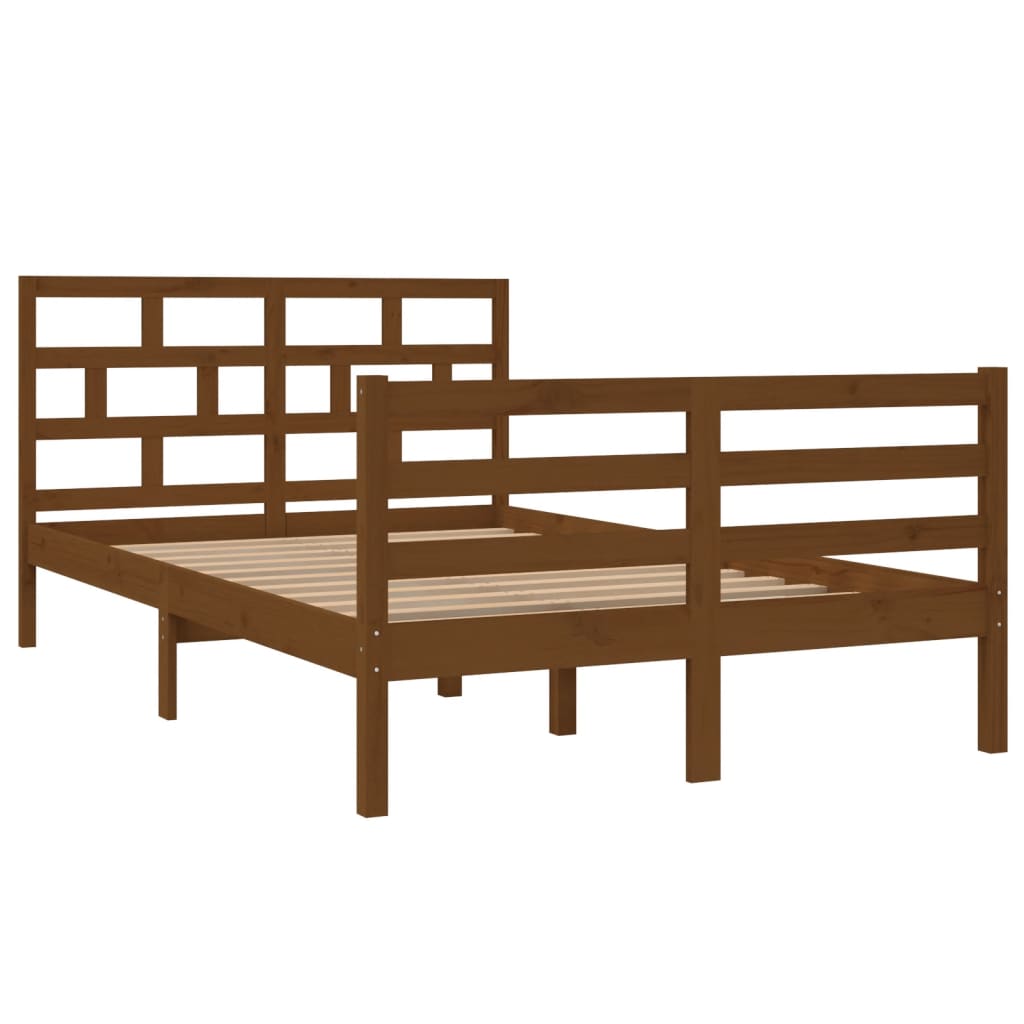 vidaXL Bedframe massief hout honingbruin 120x200 cm