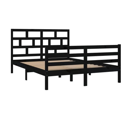 vidaXL Sengeramme svart heltre furu 140x200 cm