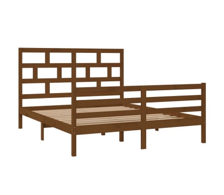 vidaXL Πλαίσιο Κρεβατιού Μελί 150 x 200 εκ. Μασίφ Ξύλο King Size
