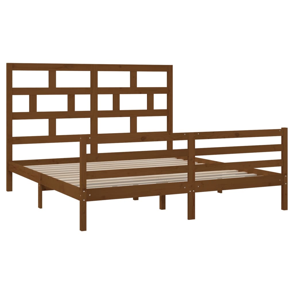 vidaXL Bedframe massief hout honingbruin 180x200 cm 6FT Super King