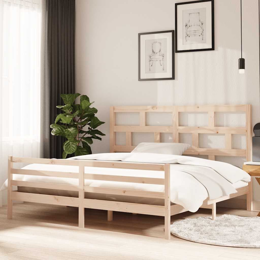 vidaXL Rama ��ka, lite drewno sosnowe, 200x200 cm