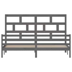 Rám postele šedý masivní borovice 200 x 200 cm - obrázek 4