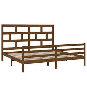 vidaXL Massivholzbett Honigbraun Kiefer 200x200 cm