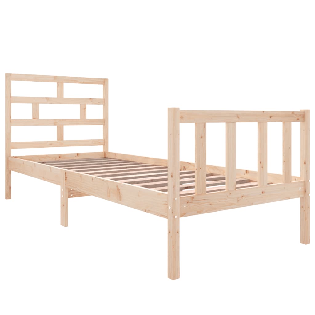 

vidaXL Bedframe massief grenenhout 75x190 cm 2FT6 small single