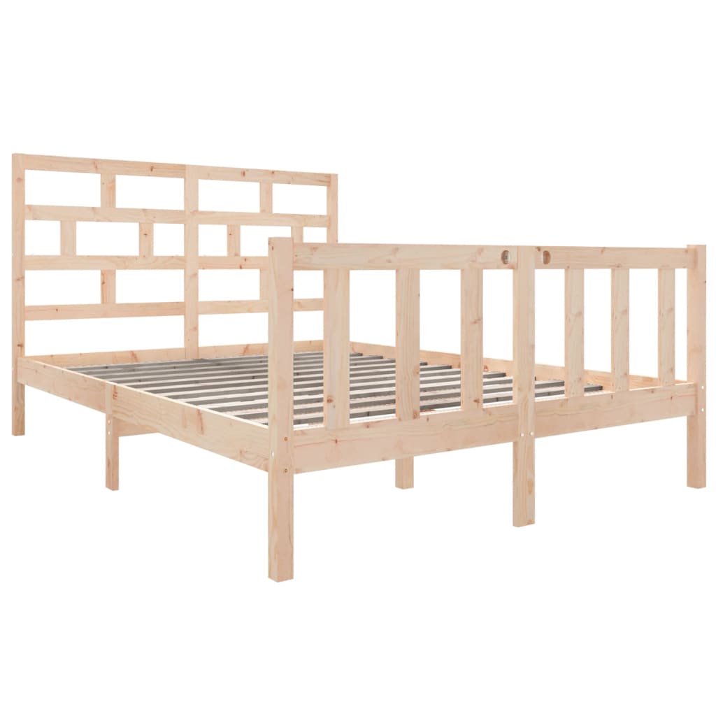 

vidaXL Bedframe massief grenenhout 135x190 cm 4FT6 Double