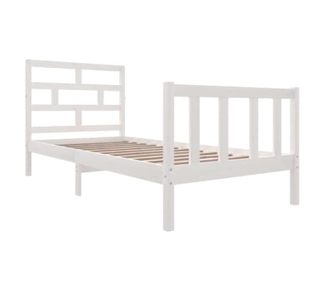 vidaXL Cadre de lit sans matelas blanc bois massif 90x200 cm