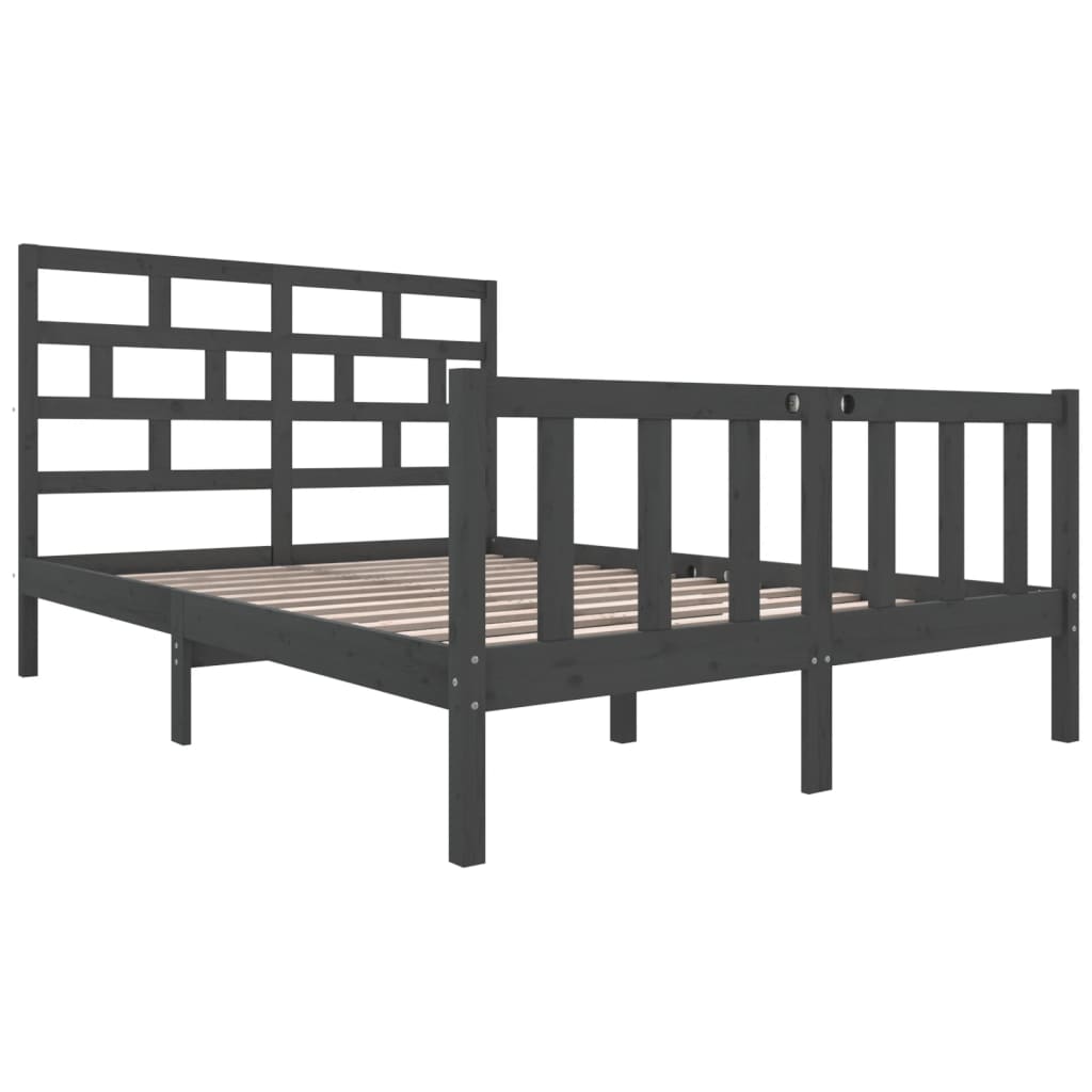 

vidaXL Bedframe massief grenenhout grijs 120x200 cm