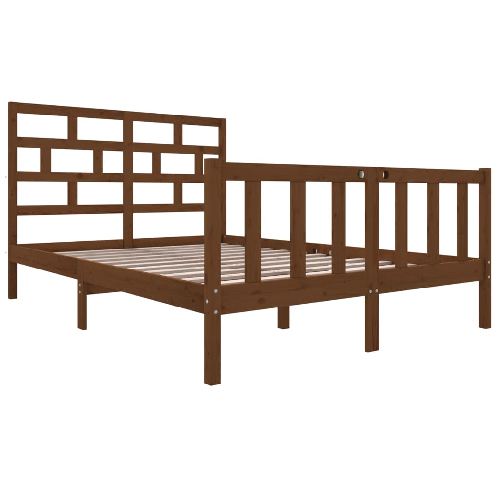 vidaXL Bedframe massief grenenhout honingbruin 120x200 cm