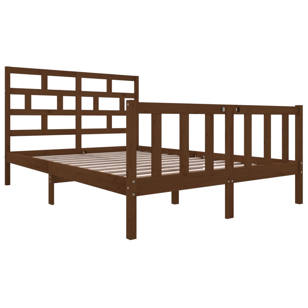 

vidaXL Bedframe grenenhout honingbruin 150x200 cm 5FT King Size
