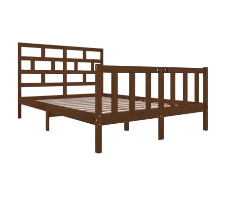 vidaXL Sengeramme honningbrun heltre furu 150x200 cm King Size