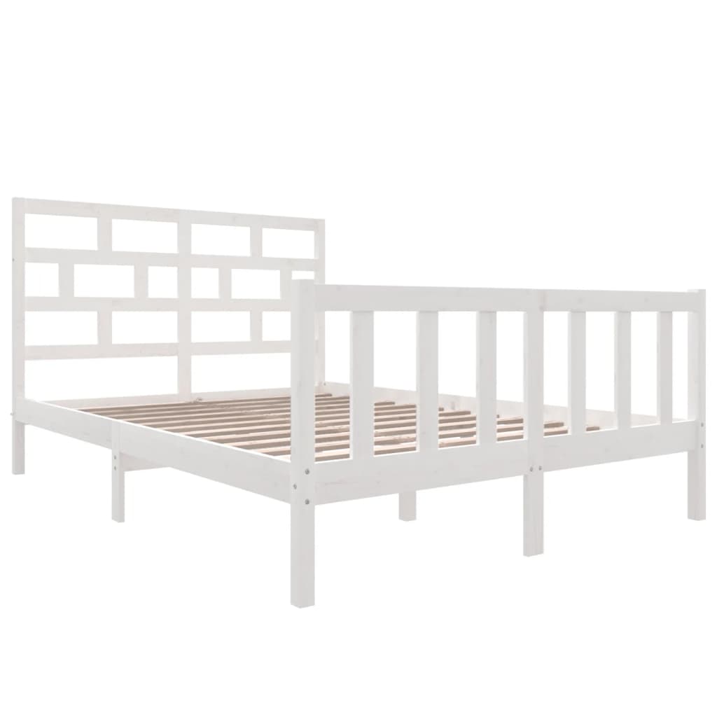 

vidaXL Bedframe massief grenenhout wit 160x200 cm