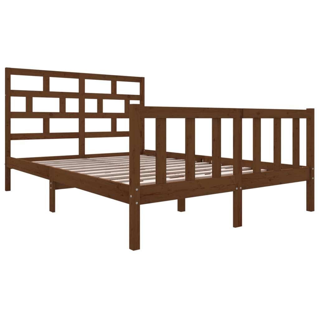 

vidaXL Bedframe massief grenenhout honingbruin 160x200 cm