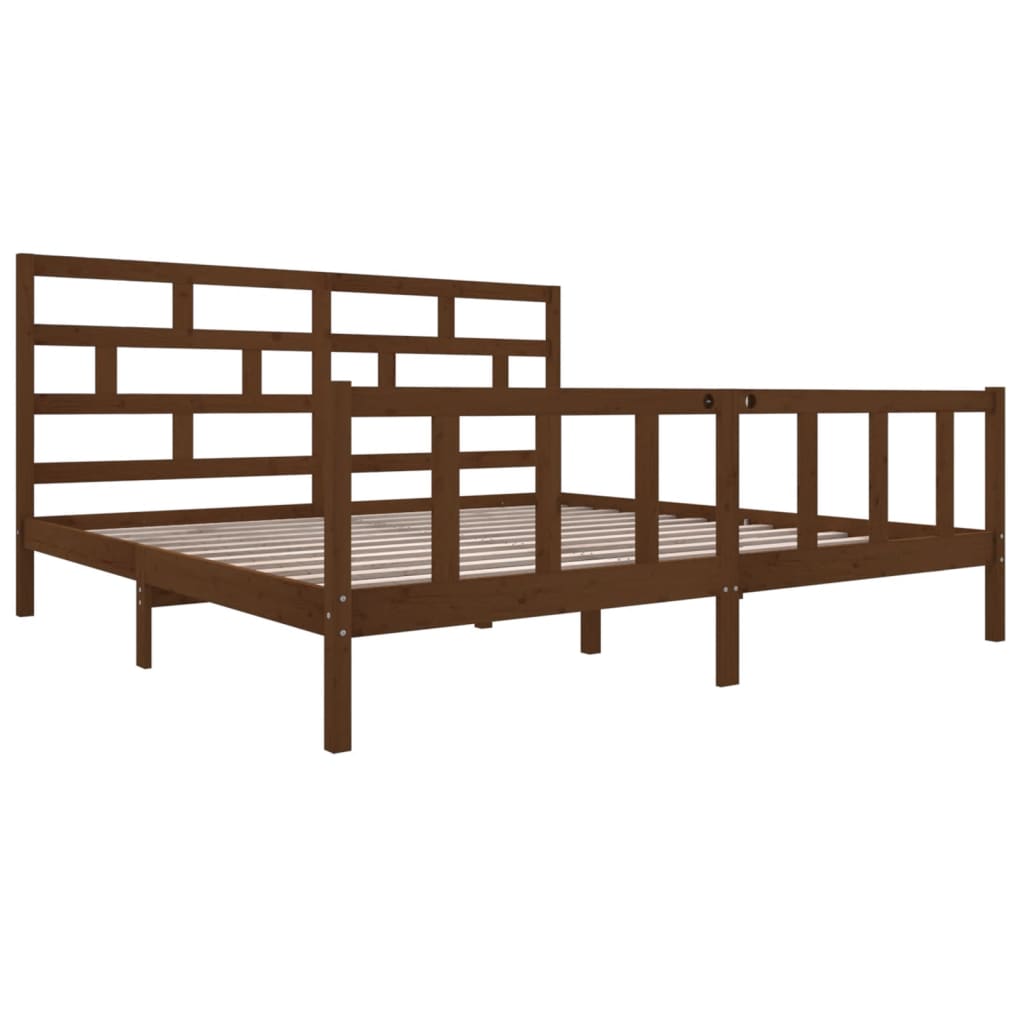 vidaXL Bedframe massief hout honingbruin 180x200 cm 6FT Super King