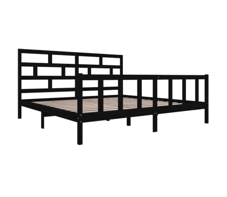 vidaXL Lovos rėmas, juodas, 180x200cm, pu&scaron;ies masyvas, itin didelis