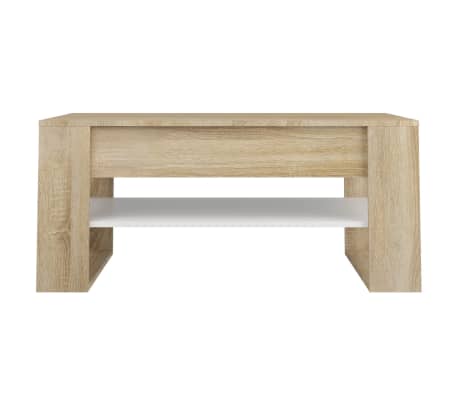 vidaXL Couchtisch Weiß Sonoma-Eiche 102x55x45 cm Holzwerkstoff