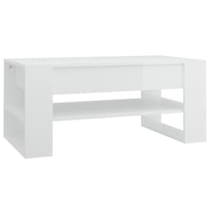 Konferenční stolek lesklý bílý 102x55x45 cm kompozitní dřevo - obrázek 2