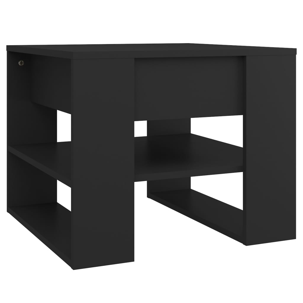 Image of vidaXL Coffee Table Black 55.5x55x45 cm Engineered Wood