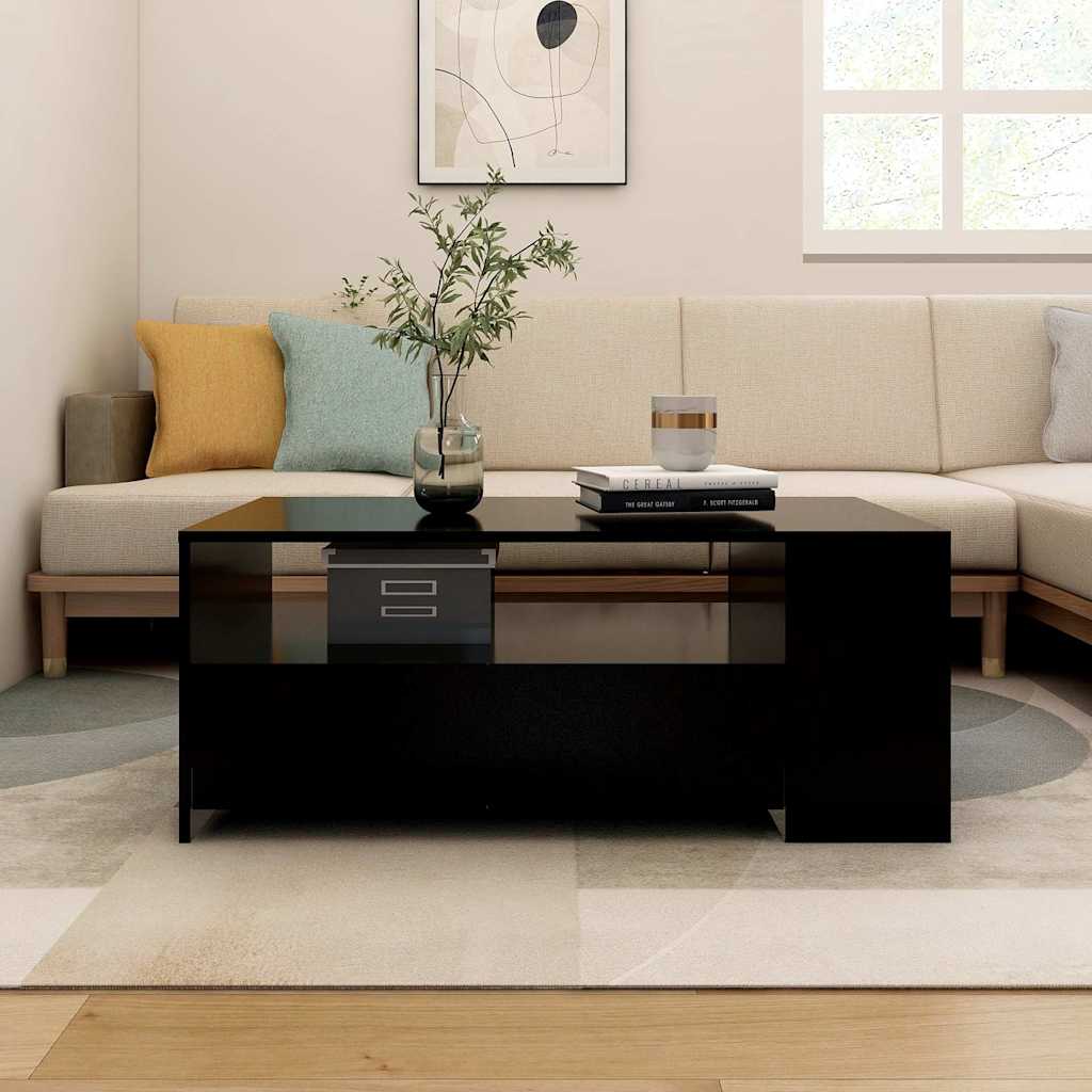 vidaXL Stolik kawowy, czarny, 102x55x42 cm, materia� drewnopochodny