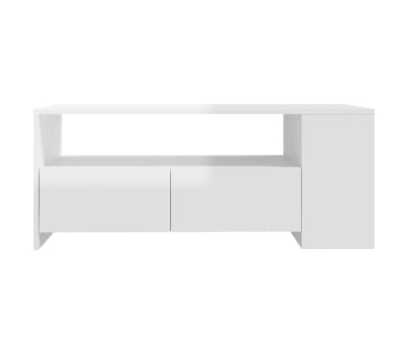 vidaXL Salontafel 102x55x42 cm bewerkt hout hoogglans wit