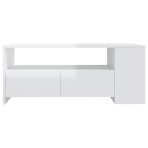 vidaXL Salontafel 102x55x42 cm bewerkt hout hoogglans wit