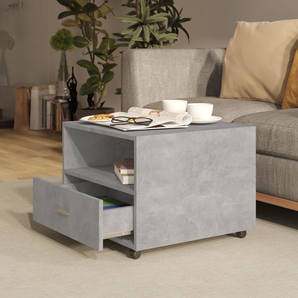 

vidaXL Salontafel 55x55x40 cm bewerkt hout betongrijs