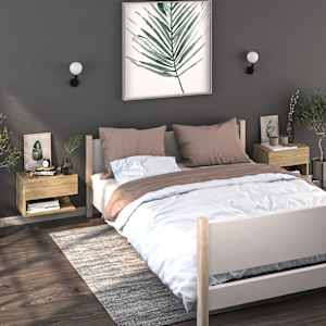 Stenske nočne omarice 2 kosa sonoma hrast