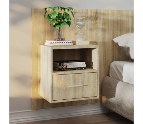 vidaXL Nachtkastjes 2 st wandgemonteerd sonoma eikenkleurig