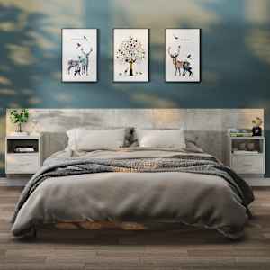 Stenske nočne omarice 2 kosa betonsko sive