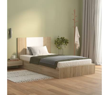 vidaXL Cabeceira cama 120x1,5x80 cm derivados madeira branco/sonoma