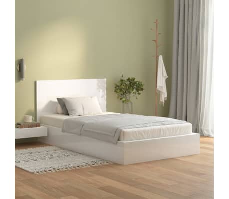 vidaXL Κεφαλάρι Κρεβατιού Γυαλιστερό Λευκό 120x1,5x80 εκ Επεξεργ. Ξύλο