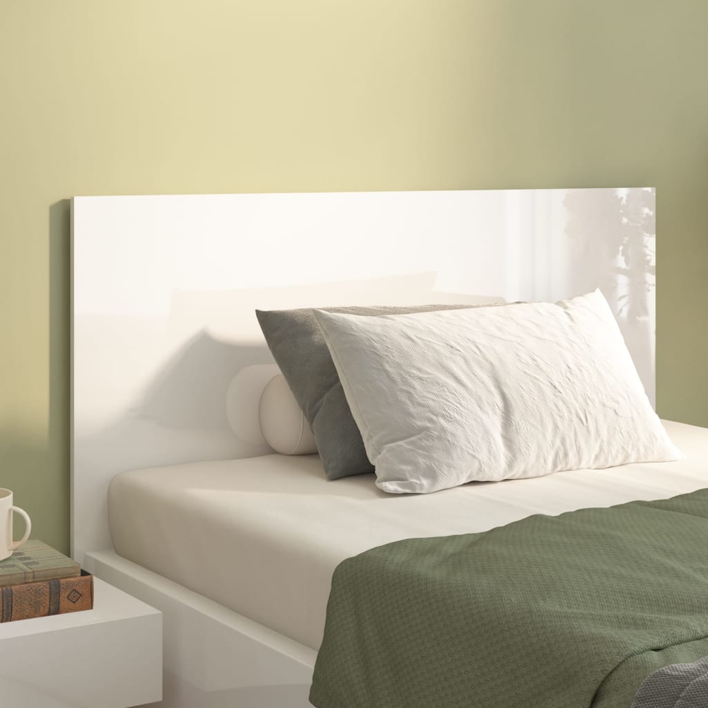 vidaXL Bed Headboard High Gloss White 120×1.5×80 cm Engineered Wood