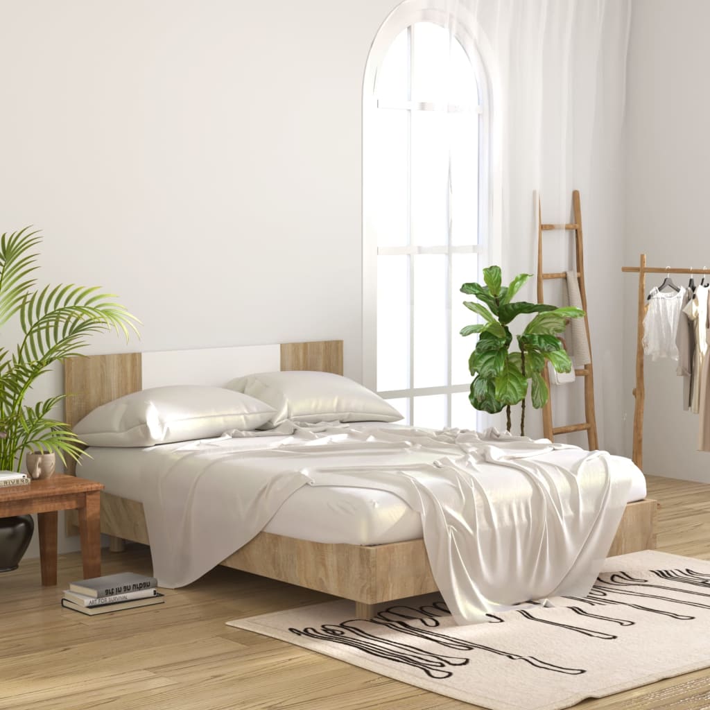 vidaXL Cabeceira cama 160x1,5x80cm cm derivados madeira branco/sonoma