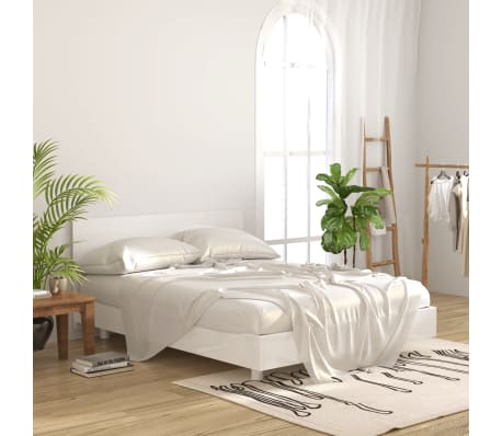 vidaXL Κεφαλάρι Κρεβατιού Γυαλιστερό Λευκό 160x1,5x80 εκ Επεξεργ. Ξύλο