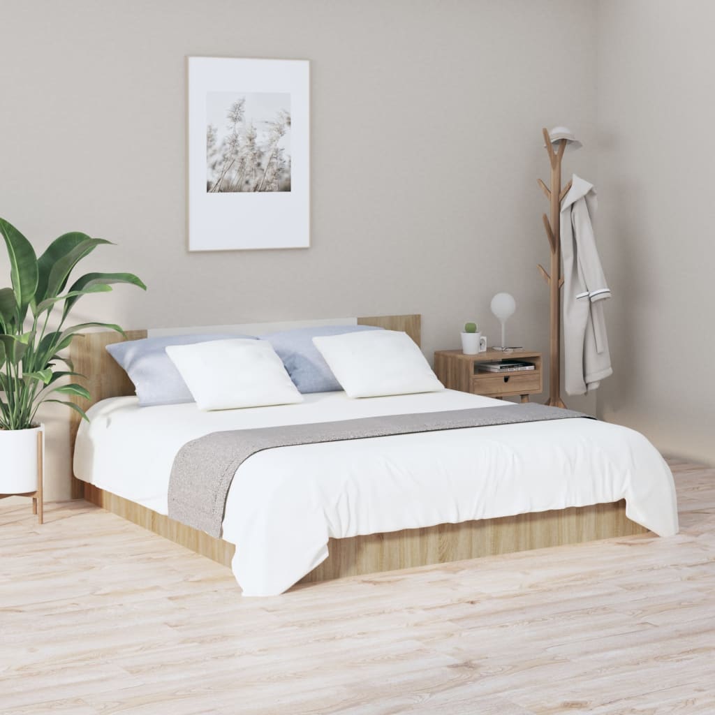 vidaXL Cabecero de cama madera contrachapada Sonoma 200x1,5x80 cm