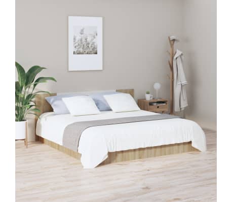 vidaXL Cabecero de cama madera contrachapada Sonoma 200x1,5x80 cm
