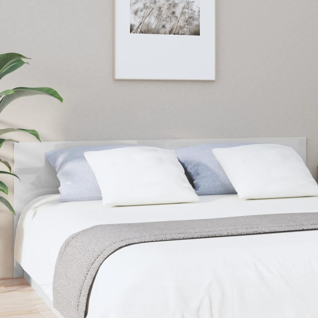 vidaXL Bed Headboard High Gloss White 200×1.5×80 cm Engineered Wood
