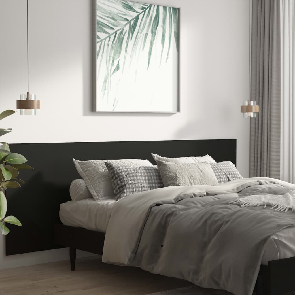 

vidaXL Hoofdbord wandmodel 240x1,5x80 cm bewerkt hout zwart