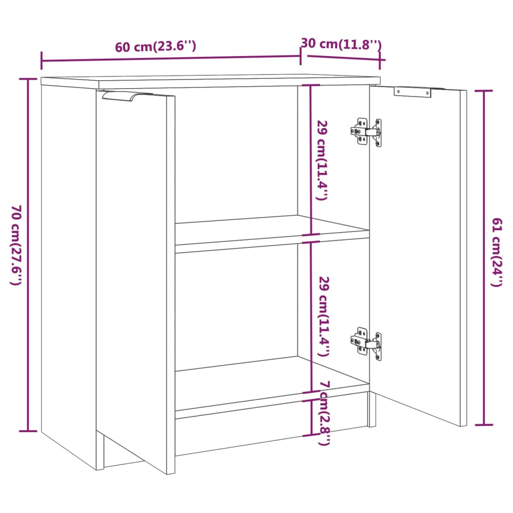 Sideboard Sonoma-Eiche 60x30x70 cm Holzwerkstoff | Stepinfit.de