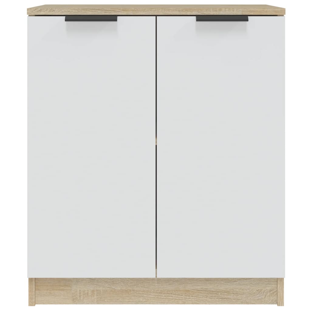 vidaXL Credenza Bianca e Rovere Sonoma 60x30x70cm in Legno Multistrato