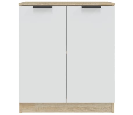 vidaXL Credenza Bianca e Rovere Sonoma 60x30x70cm in Legno Multistrato