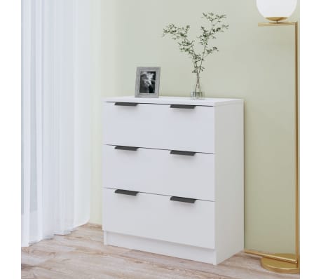 vidaXL Сайдборд, бял гланц, 60x30x70 см, инженерно дърво