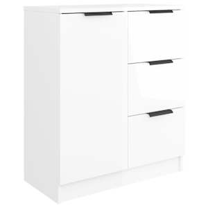 Příborník bílý s vysokým leskem 60x30x70 cm kompozitní dřevo - obrázek 2