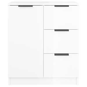 vidaXL Senkki korkeakiilto valkoinen 60x30x70 cm tekninen puu