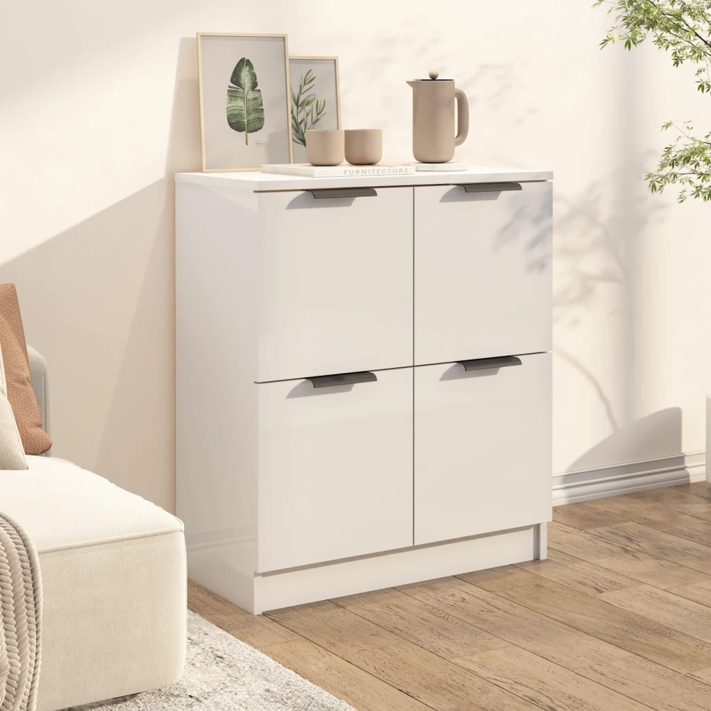 

vidaXL Dressoir 60x30x70 cm bewerkt hout hoogglans wit