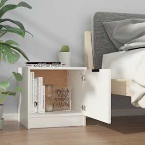 vidaXL Naktinė spintelė, baltos spalvos, 40x39x40cm