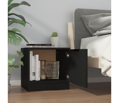 vidaXL Naktinė spintelė, juodos spalvos, 40x39x40cm