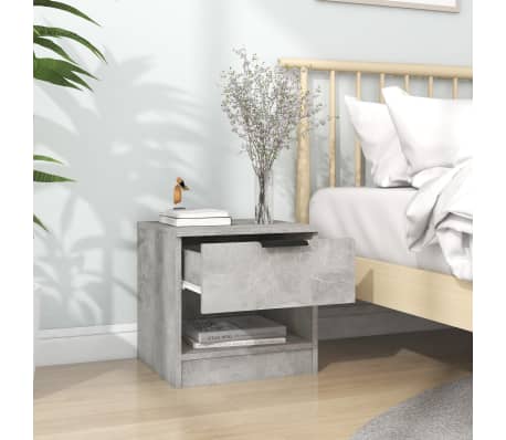 vidaXL Bedside Cabinet Concrete Grey Engineered Wood