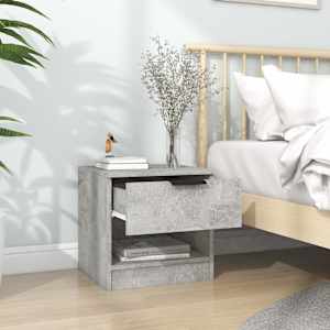 vidaXL Bedside Cabinet Concrete Grey Engineered Wood