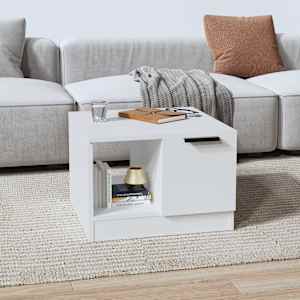 Klubska mizica bela 50x50x36 cm konstruiran les